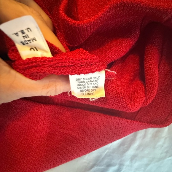 St John Collection Vintage Red/Gold Double Breast Knit Blazer Size 10/M $1395 - Picture 12 of 13